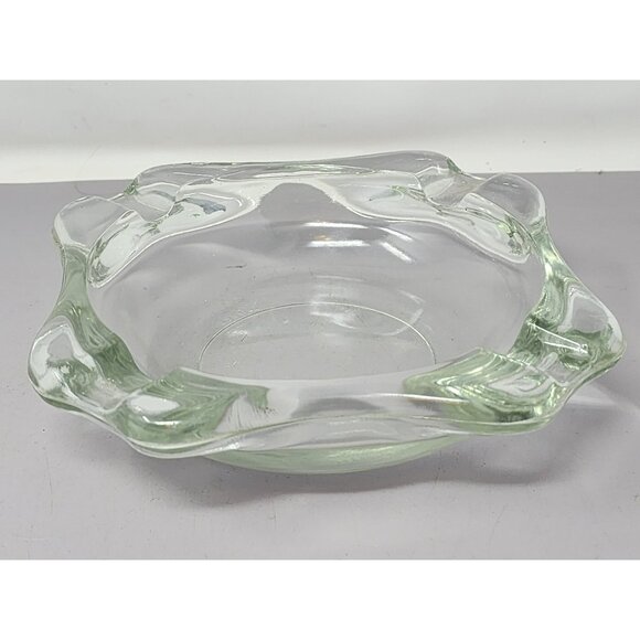 Vintage Cigar Ashtray - Mid-Century Heavy Clear Glass‎ Square - Picture 1 of 8